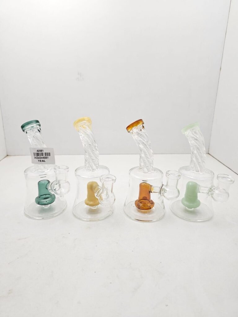 Water pipe 6" Cut Glass W/Inside Dome