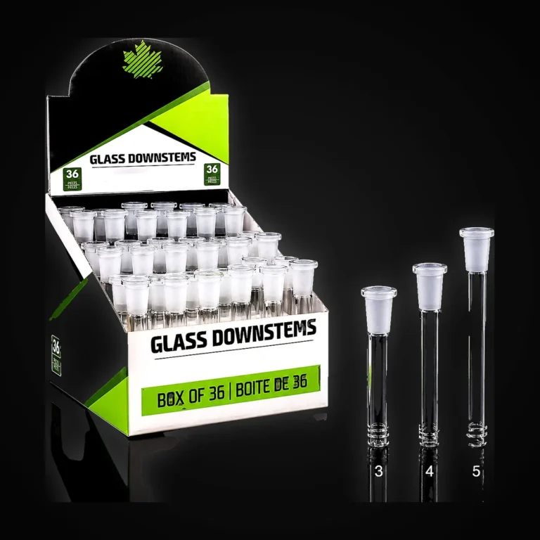 DISPLAY OF 36 GLASS  DIFFUSED DOWNSTEM ASST SIZE