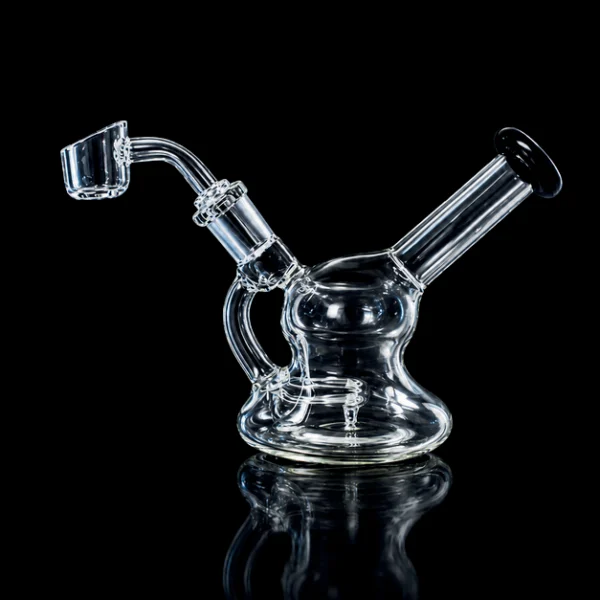 Waterpipe - 4.5in - Bent Neck - Mini Orb Rig - Includes Banger -Asst. Color Accents