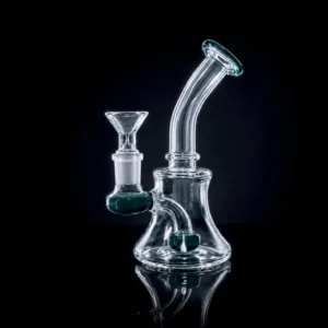 Waterpipe - 6in - Bent Neck - Clover Perc - Asst. Color Accents