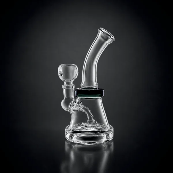 Waterpipe - 6.5in - Bent Neck - Internal Diffuser Stem - Asst. Color Accents