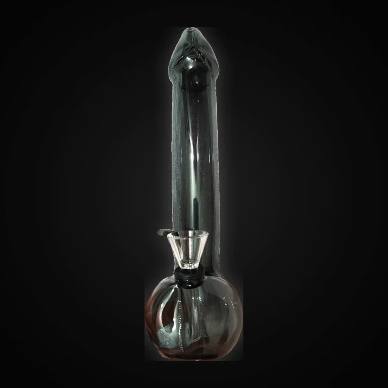 GLASS EXOTIC WATER PIPE BLACK 8"