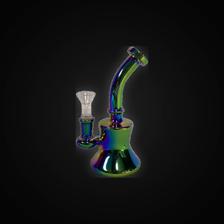 7.5" Multicolored Metallic Bent Neck Water Pipe