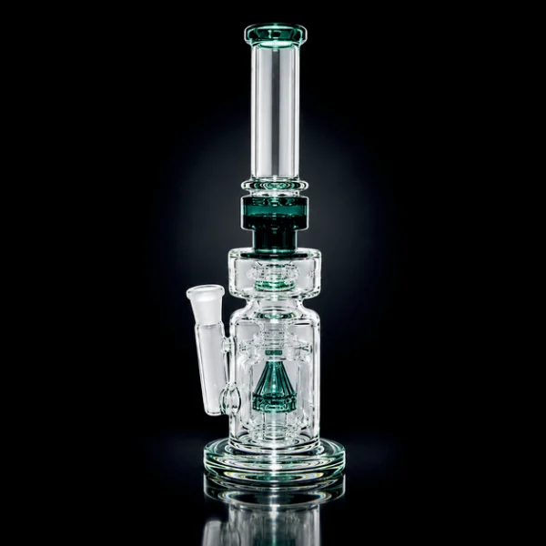 Waterpipe - 12in - Tube Shift - Conical Showerhead Perc - Asst, Color Accents
