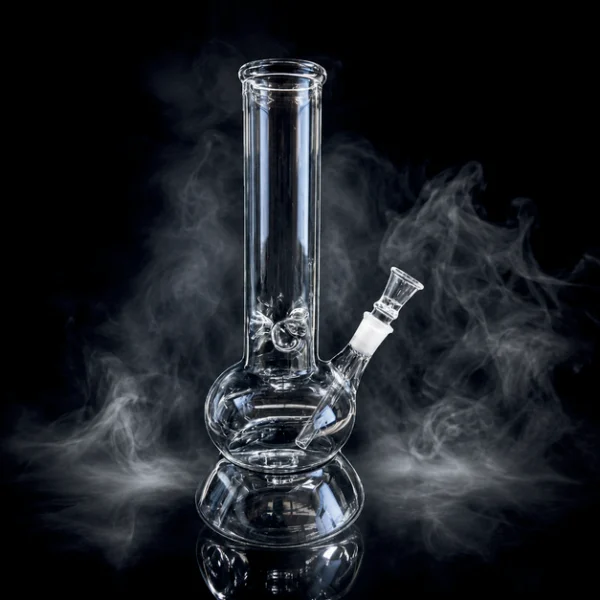 Waterpipe - 12in - Staight Tube - Rounded Globe Chamber - Ice Pinch