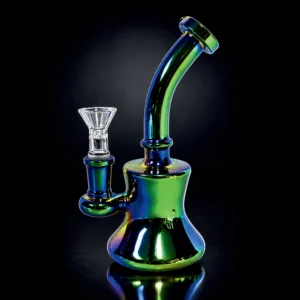 Waterpipe - 7.5in - Bent Neck - Rainbow Iridescence