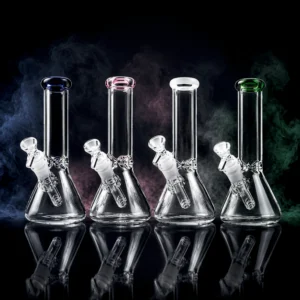 Waterpipe - 8in - Beaker Base - Ice Pinch - Asst Color Accents