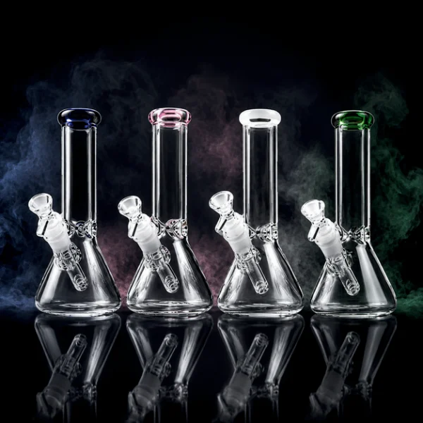 Waterpipe - 8in - Beaker Base - Ice Pinch - Asst Color Accents