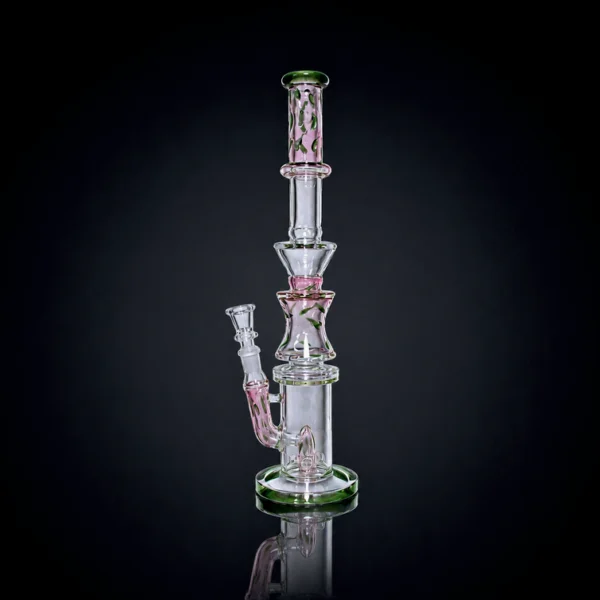 Waterpipe - 16in - Tube Shift - Helox Perc - Multi Chamber - Asst. Color Accents