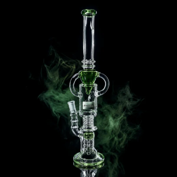 Waterpipe - 20in - Tube Shift - Recycler - Multi Stage Percs - Asst. Color Accents *******NEW PIC