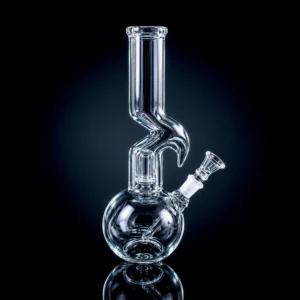 Waterpipe - 10in - Bubble Base - Zig Zag - 5mm Thick - Clear