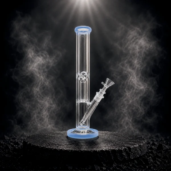 Waterpipe - 12in - Straight Tube - Asst. Color Accents