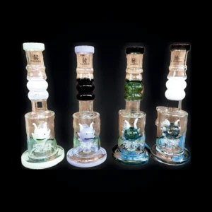 Waterpipe - 8in - Bent Neck - Showerhead Perc - Asst. Colors