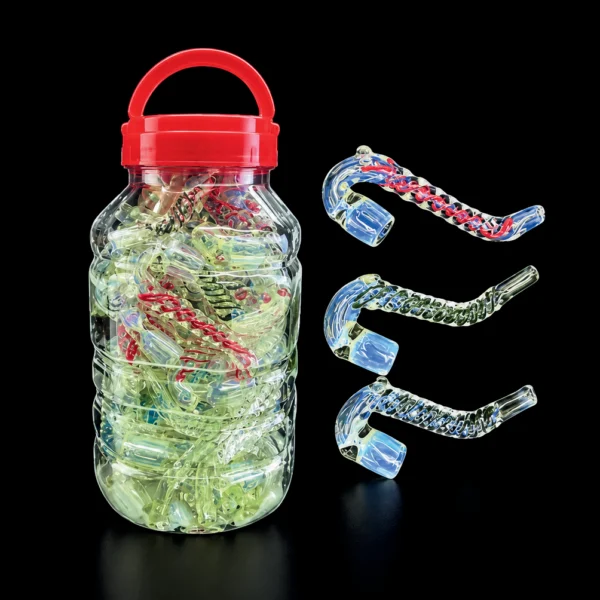 GLASS SAXPHONE CHILUMS ASST 45 PCS in JAR