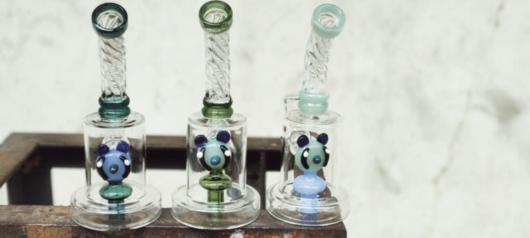 Water Pipe 6" CUT GLASS BENT NECK 4 ASST