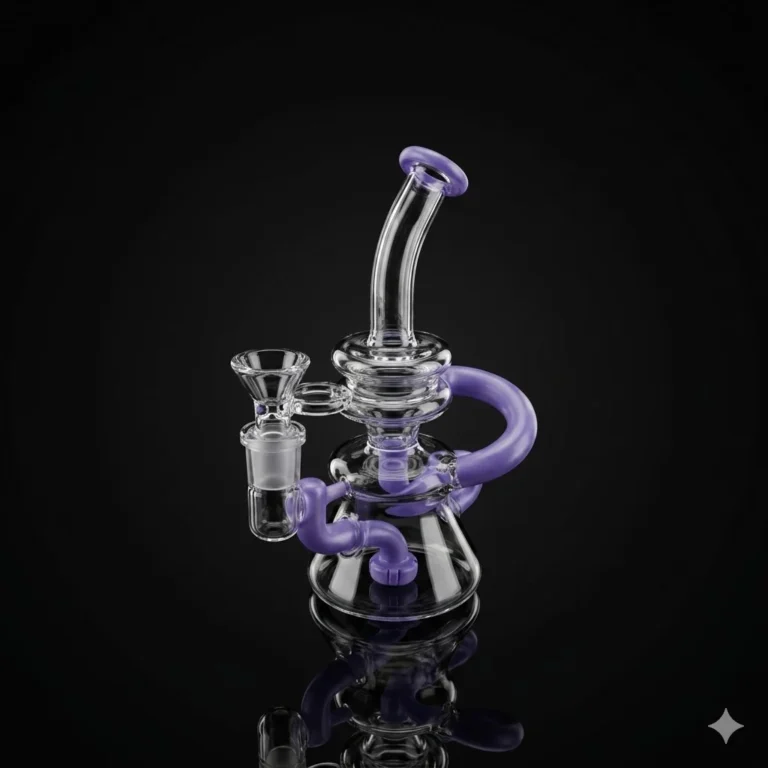 8" Bent Neck Powder Purple Recycler Rig