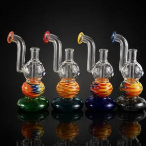 Water Pipe 7" CUT GLASS BENT NECK 4 ASST