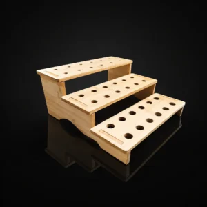 WOOD 3 TIER BOWL STAND 12"X11"
