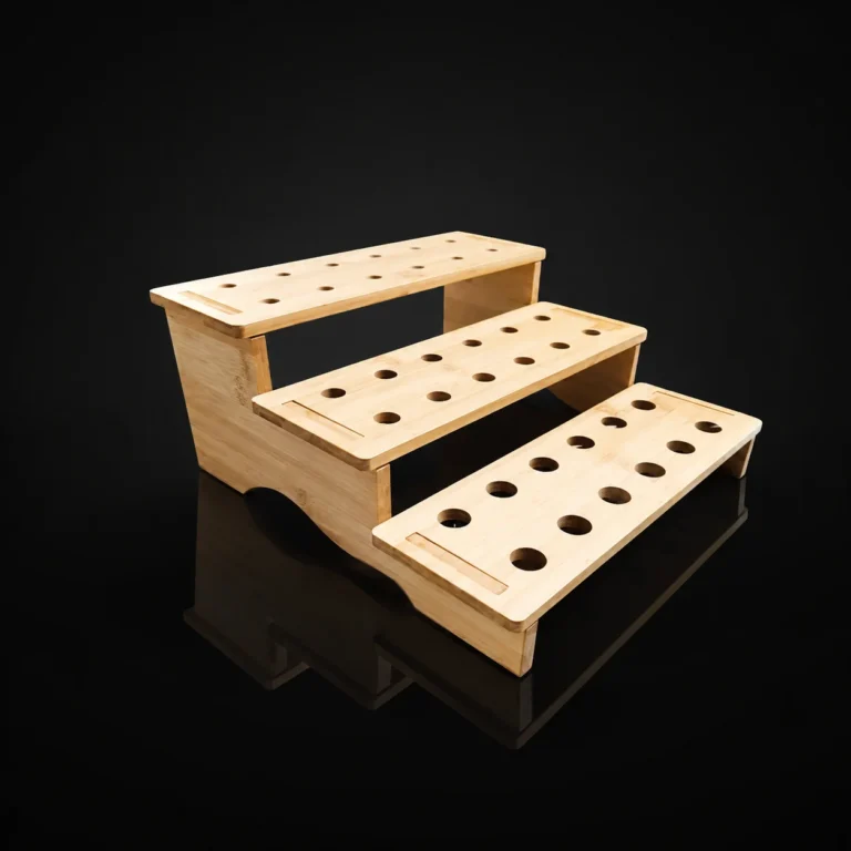 WOOD 3 TIER BOWL STAND 12"X11"