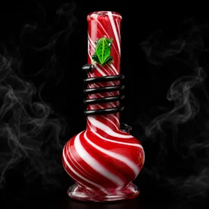 Waterpipe - 8in - Soft Glass - 3d Frog Accent - Asst. Colors