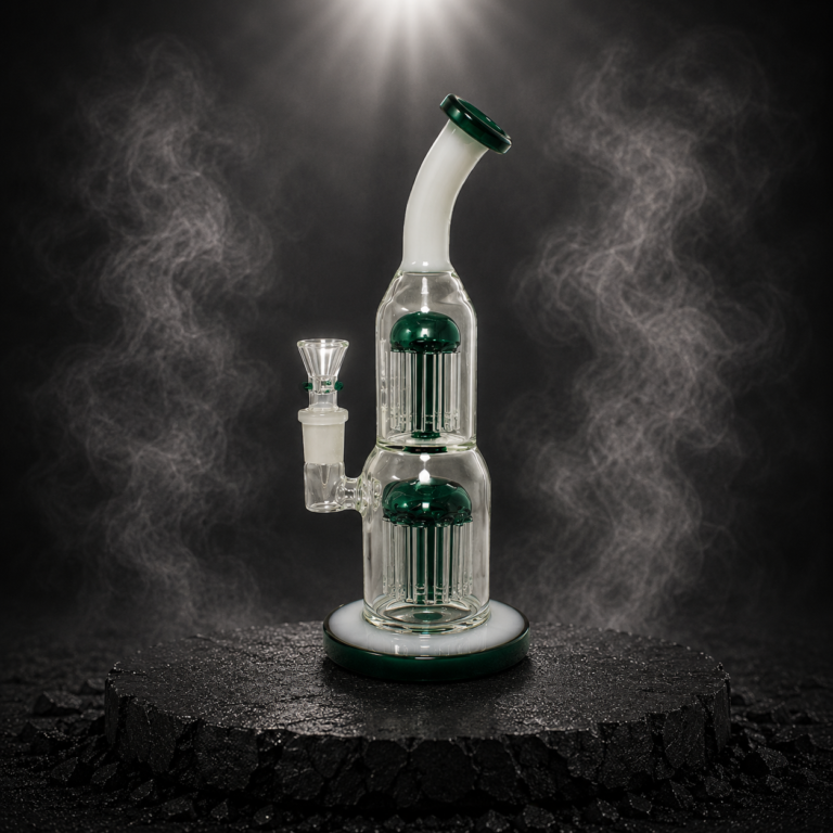 12" Bent Neck Double Arm Perk Water Pipe