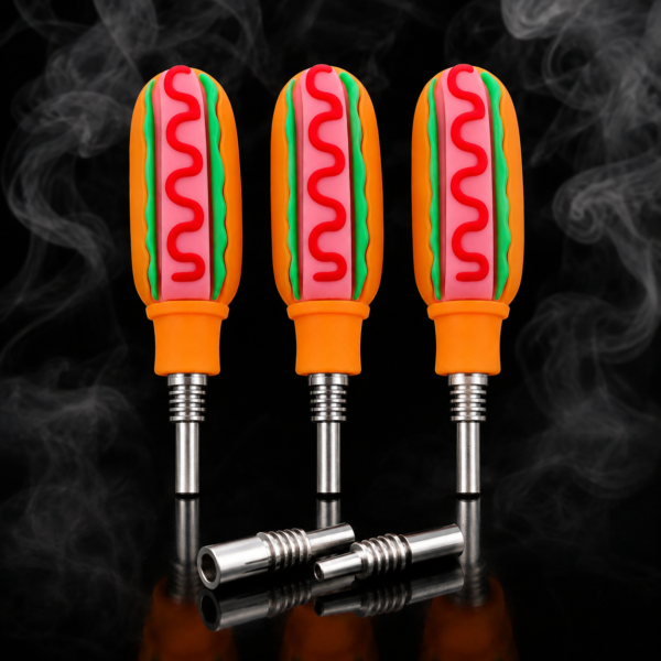 Hot Dog Silicone Nectar Collector 10mm Titanium