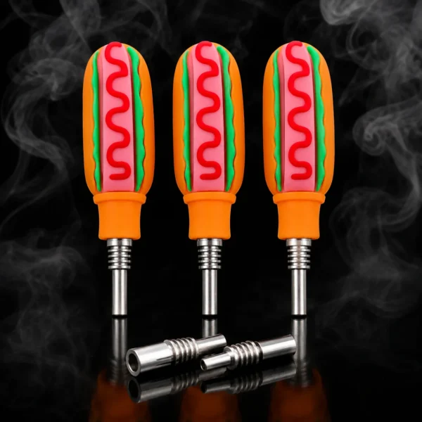 Hot Dog Silicone Nectar Collector 10mm Titanium