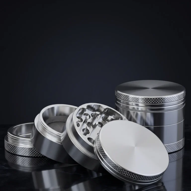 2.5" 4 Part Silver Aluminum Grinder 6 Pc Display