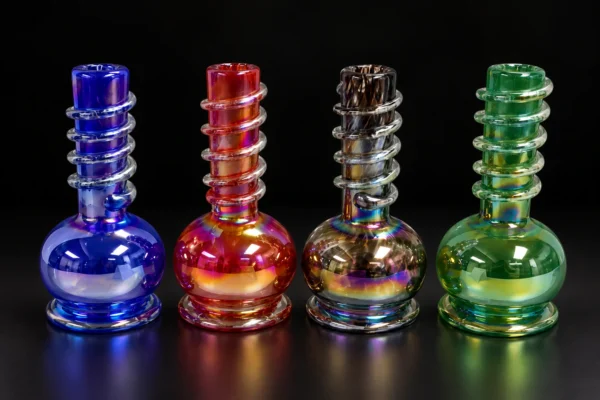 8-inch soft glass in assorted designs and colors; example assortment