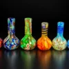 8-inch soft glass in assorted designs and colors; six round-base examples