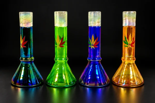 10-inch soft glass in assorted designs and colors; example assortment